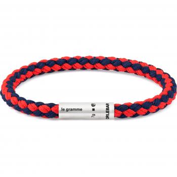 Brushed Gray Unisex NATO Cable Bracelet - 7g Orlebar Brown & Navy/Red Version