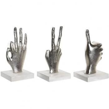 Figura Decorativa DKD Home Decor Plateado 10 x 10 x 20 cm (3 Unidades)