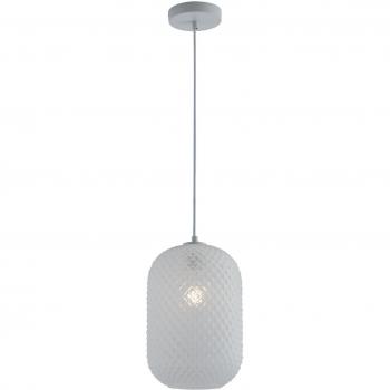 Lámpara colgante de diseño Ashford blanca, 1 bombilla, 150 cm, vidrio blanco, E27
