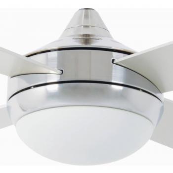 FARO BARCELONA Icaria Ventilador de Techo con Luz, Aluminio, Gris y Arce, 2 Bombillas