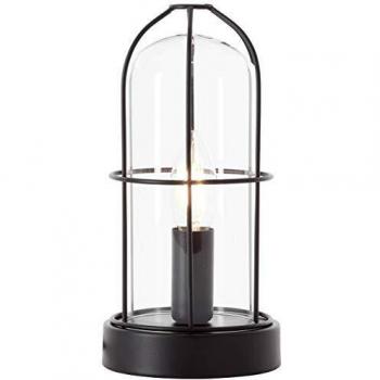 Lámpara de mesa Brilliant Storm negra E14 1x D45 40W con interruptor de cordón, adecuada para bombillas en forma de lágrima (no incluidas)