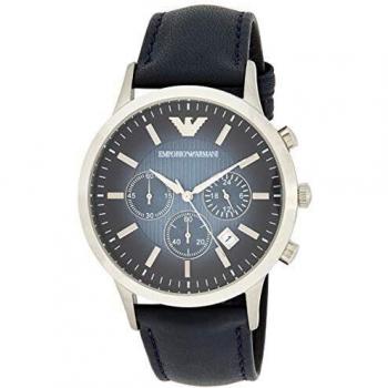 EMPORIO ARMANI Reloj multifunción de acero inoxidable, tamaño de caja 43 mm