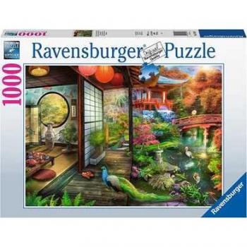 Rompecabezas Ravensburger - Jardín Japonés Casa de Té Kyoto 1000 Piezas