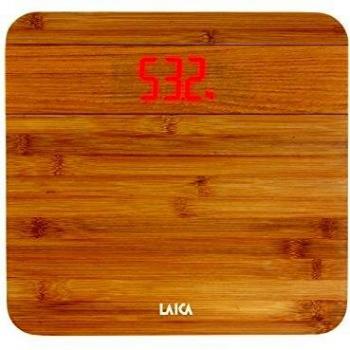 Laica PS1067D Baño Digital en Nadera de Bamboo, Pesa Máximo 150 kg, el Peso se ve al Subirse a la Báscula, 1.5 V, Madera, 31. x 29.7 x 2.5 cm