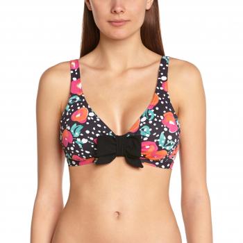 Livia - Parte superior del bikini copa completa con estampado floral para mujer, talla 36, color negro