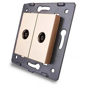 Mecanismo de empotrar 2x TV golden LEDBOX