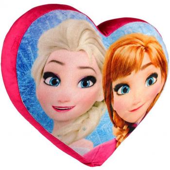 826117 Cojín suave 3D en forma de corazón Anna y Elsa Frozen 38 x 35 cm