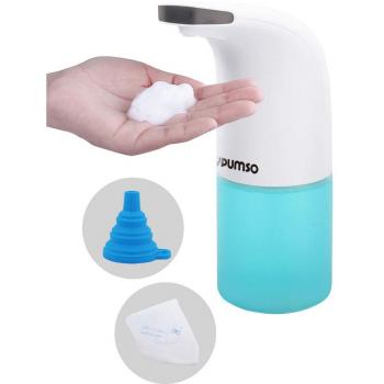 Lypumso Dispensador de Jabón Automático, Dispensador de Jabón en Espuma con Sensor Infrarrojo sin Contacto, Ideal para Encimeras en Cocina, Baño. 350ML. Embudo Incluido.