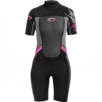 Osprey Traje de baño de Neopreno para Mujer, Corto, 3/2 mm, niña, Color Negro/Rosa, tamaño XS