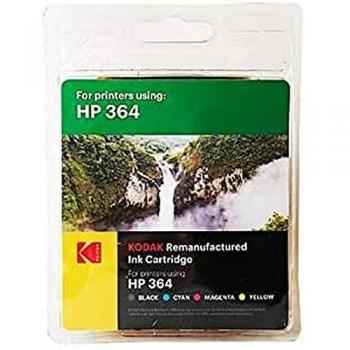Cartucho de Tinta Kodak 185H036421 Compatible HP D5460 - Negro (250 páginas) + Color (Cian, Magenta, Amarillo) 300 páginas cada uno, 10ml y 3 x 5ml