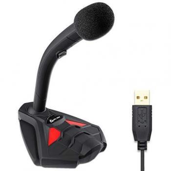 KLIM™ Voice V2 + Micrófono USB de Escritorio + Nuevo 2020 + Óptima Calidad de Sonido + Ideal para grabación y reconocimiento de Voz, Streaming, Youtube, Podcast + Compatible Windows Mac PS4 + Rojo