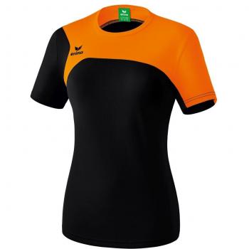 Erima Club 1900 2.0 T – Camiseta para mujer, mujer, Club 1900 2.0 T-Shirt, negro / naranja, 34