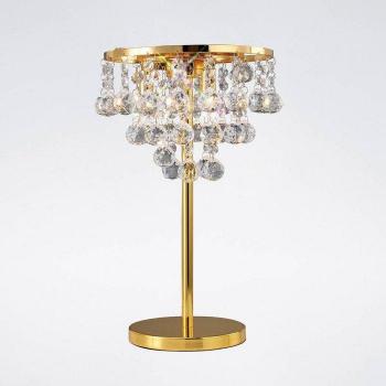 Lámpara de mesa Atla 3 Bombillas oro / cristal