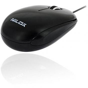 Nilox MT20 - Ratón (USB, Óptico, Travel, color negro, Ambidextro, Monótono)