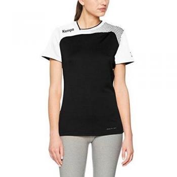 Kempa Emotion Mujer Camiseta De Juego Manga Corta, Negro/Blanco, XS