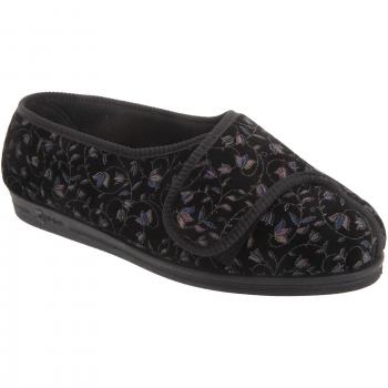 Comfylux Pantuflas DF507 para mujer, características: diseño floral, superanchas, comodidad superior, suela antideslizante