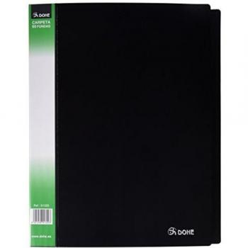 Dohe 91329 - Carpeta 60 fundas, lomo personalizable, color negro
