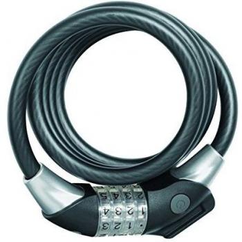 Abus Raydo 1450 TexKF Candado para Bicicleta con Radillo de Número Iluminado, Securidad 4, Unisex, Negro, 185 cm
