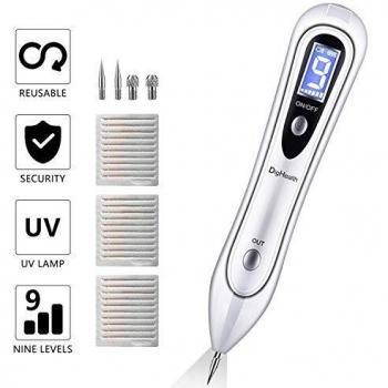 DigHealth Manchas Cara Eliminación, Spot eraser pro, Mole remover pen pluma de pecas, eliminación lunares con Intensidad de 9 Niveles, Mole Manchas Oscuras para Pecas de Tatuaje, LED y luz direcional