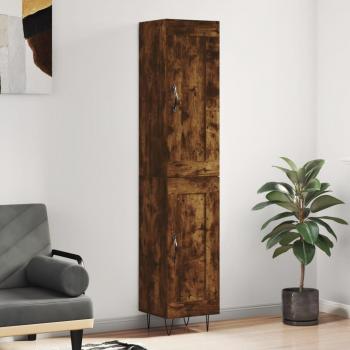 Aparador de madera multicapa roble ahumado 34,5x34x180 cm