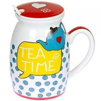 Taza con Tapa y Cuchara Tea