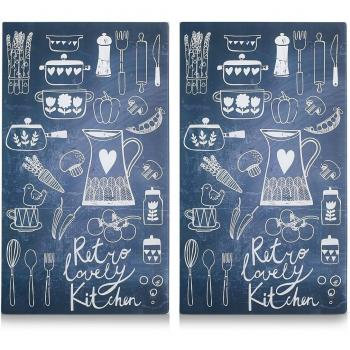Zeller 26308 Lovely Kitchen - Tabla para cortar de cristal, 52 x 30 cm, 2 unidades