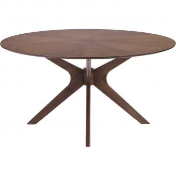 Mesa redonda de madera efecto nogal 137x75 cm Oresteluchetta