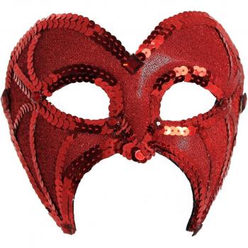 El celibato 97228941.029 - Glitter y lentejuelas de ojos Máscara Máscara, rojo / negro