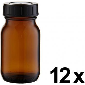 12 x weithals Botella 100 ml, marrón cristal con de rosca con junta