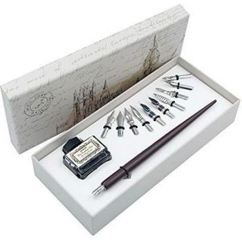 Pluma estilografica Conjunto de Caligrafía con Tinta y 11 Plumillas HO-Q-301