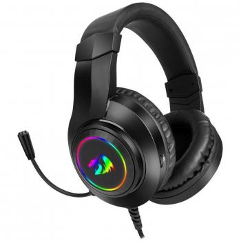 Redragon H260 HYLAS Auriculares Gaming RGB con Micrófono Flexible, Diadema Ajustable, Almohadillas Acolchadas, Control en Auricular y Cable de 2m - Negro