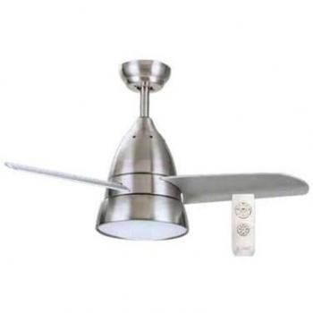 Ventilador de techo Kidau con luz CCT regulable y mando Ø91 3 aspas Níquel