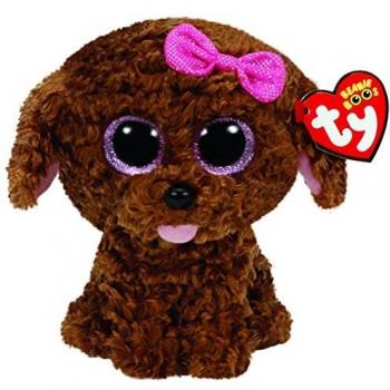 TY - Maddie, peluche perro, 15 cm, color marrón