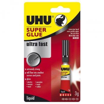 UHU Super Glue Clear 3ml Single Pack