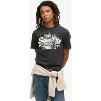 Camiseta gráfica Superdry New York negra de manga corta para hombre