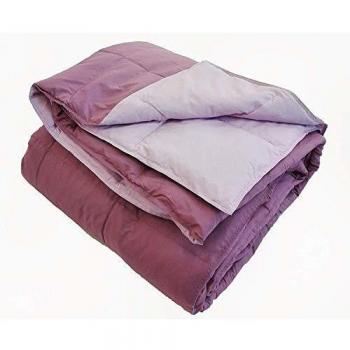 Casatex Edredón/Relleno nórdico Natural de plumón de oca de Cama Matrimonial - Bicolor - Color Malva/Rosa