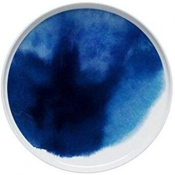 Marimekko - Plato (25 cm), color blanco y turquesa