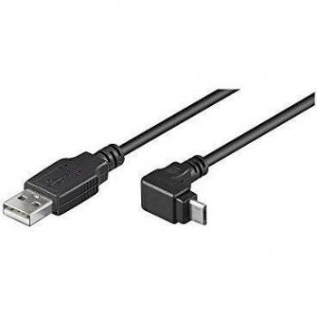 Cable Micro USB Acodado 90º de 1.80 Metros - Negro