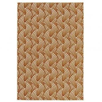 Alfombra Art Déco de poliéster reciclado - Naranja Ahumado - 160 x 230 cm