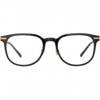 Linda Farrow SULLIVAN LF78A Asian Fit C1 Men's Eyeglasses Black Size 53 - Blue Light Block Available