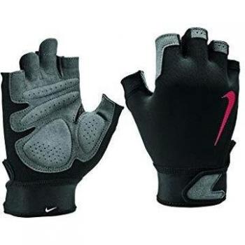 NIKE Ultimate Guantes de Fitness para Hombre, Todas Las Estaciones Verano otoño, Hombre, Color Black/lt Crimson/lt c, tamaño Small