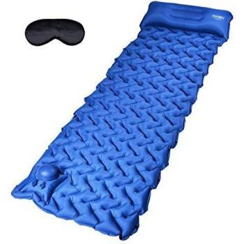 CHYBFU Esterilla Camping con Almohada Interconectada, Colchones Camping Autohinchable, Ultraligero, Portátil y Plegable, Almohadilla para Dormir de Acampada para Senderismo, Viajes, Exteriores