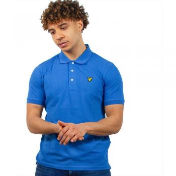 Lyle and Scott Mens Plain Polo Shirt - Spring Blue - Size Medium