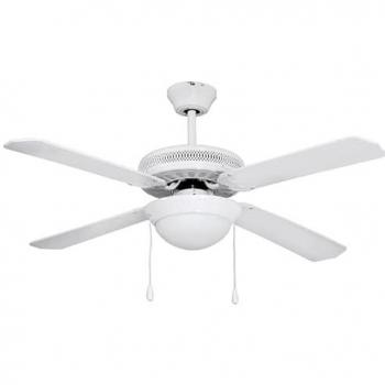 Ventilador de techo Orbegozo con luz LED, 4 palas, diámetro 132 cm, 3 velocidades, 60 W, color blanco