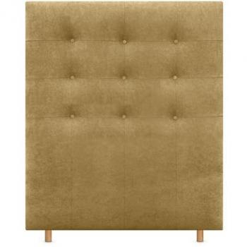 Cabecero Capitoné hasta el Suelo Tapizado en Tela Mostaza ACUALINE para Cama Individual y Matrimonio (110cm)