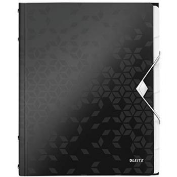 Carpeta Archivadora Leitz WOW A4, 6 Fácher, Polipropileno, Color Negro