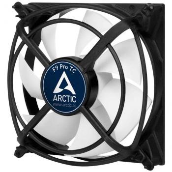 ARCTIC F9 Pro TC - Ventilador caja de 92 mm, control y sensor temperatura RPM, absorción de vibraciones, soporte de ventilador patentado