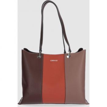 Chika10 Mujer Bolso de Hombro 6811-3 Color Marrón con Cremallera