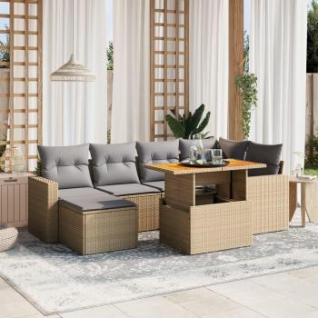 11-Piece Grey Poly Rattan Garden Sofa Set with Cushions