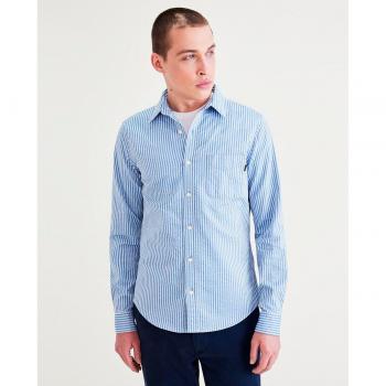 Camisa de hombre slim fit de manga larga Dockers con mini rayas y bolsillo en el pecho